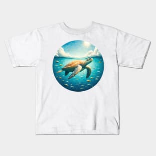 Low Poly Sea Turtle Kids T-Shirt
